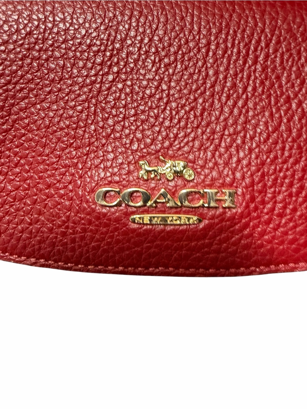 COACH Pebbled Leather Colorblock Crossbody Bag in Red/Pink/Cream missing strap - Picture 4 of 9